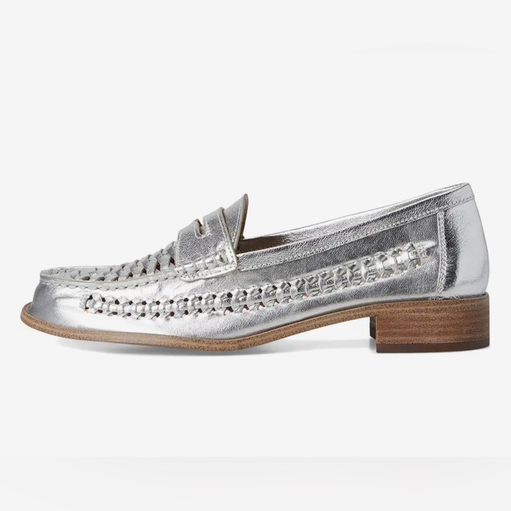 Vince Camuto Silver Calie Braided Flat Loafer  Woven